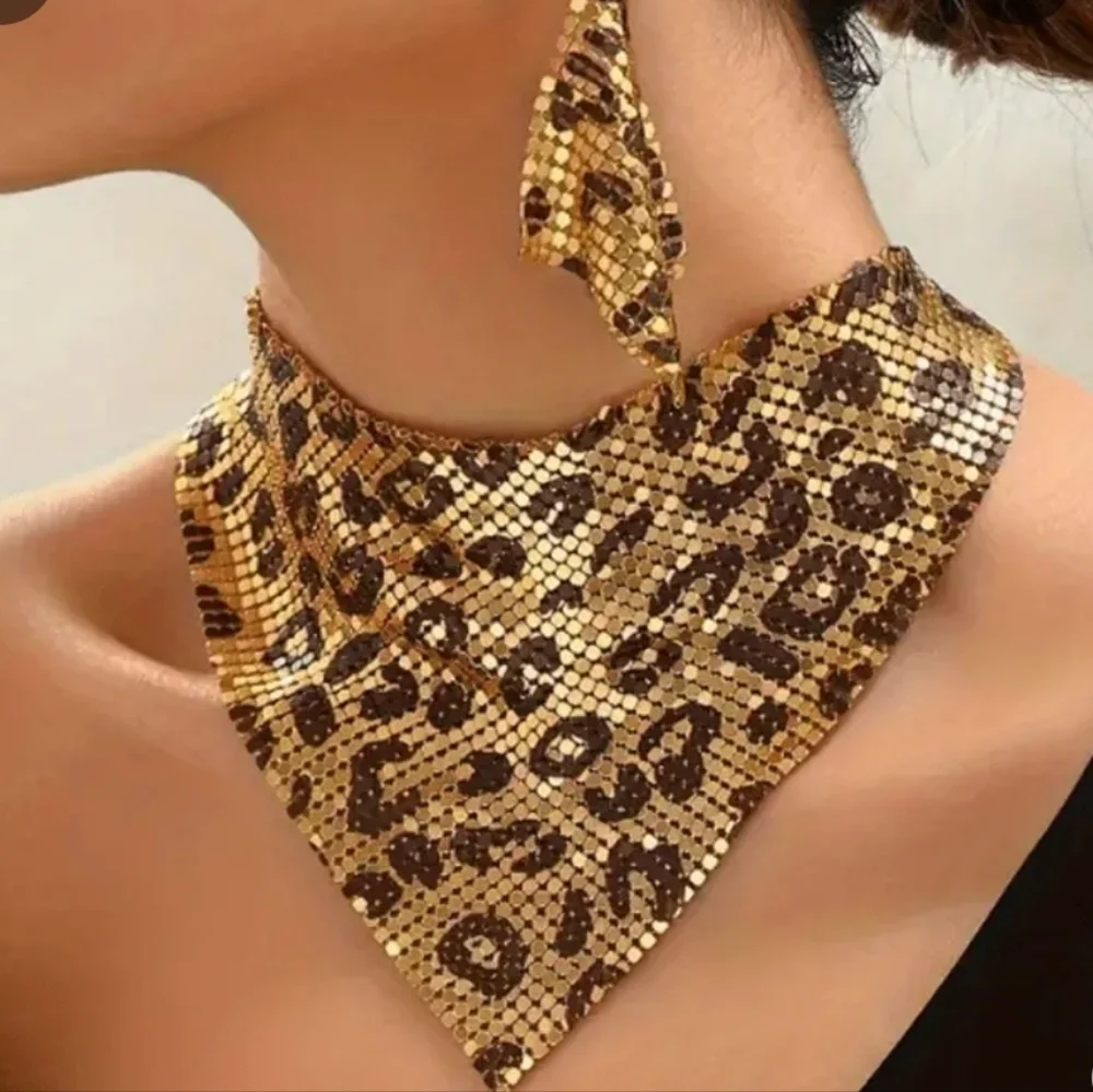 Sexy leopard mesh jewelry‎ set.Necklace ans earrings